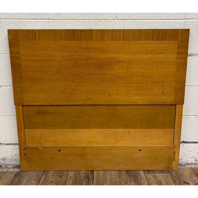 This is a stunning vintage Mid Century Modern MCM twin sized headboard with inlaid border. Wood appears to be either...