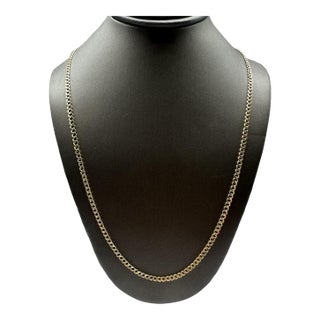 14kt Yellow Gold Curb Chain – 18in, 2.6mm, New For Sale