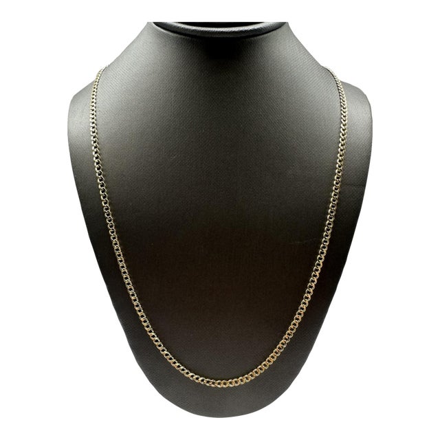 14kt Yellow Gold Curb Chain – 18in, 2.6mm, New For Sale