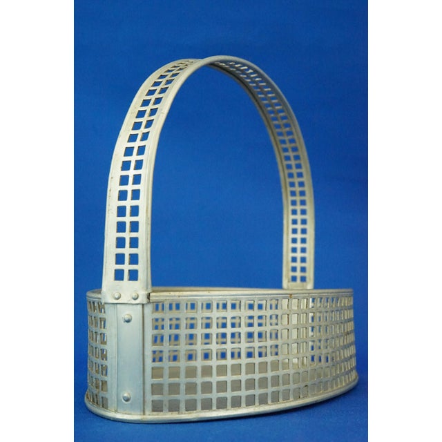 Art Deco Basket in Aluminum with Perforations attributed to Josef Franz Maria Hoffmann for Wiener Werkstätte, Austria, 1920s For Sale - Image 13 of 18