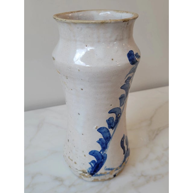 19th Century Antique Spanish Pharmacy Jar, Known as an Albarelos For Sale - Image 4 of 8