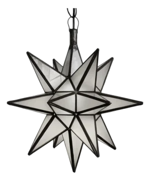 Vintage Frosted White Moravian Star Light Medium