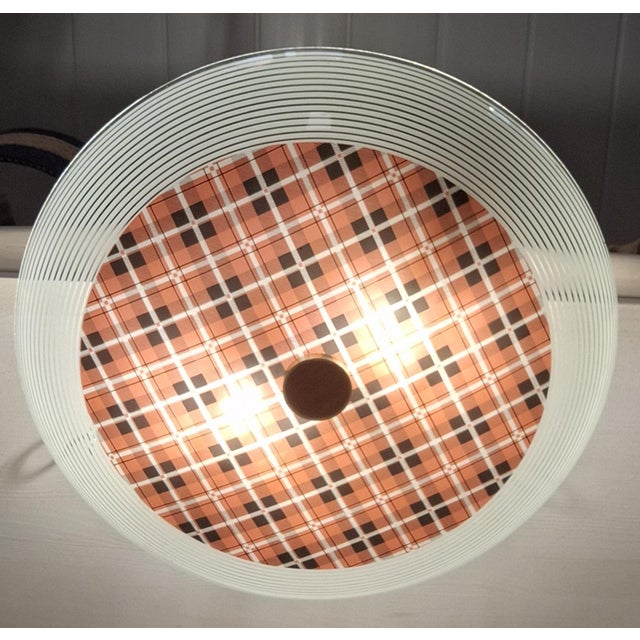 Black Mid-Century Modern German Ceiling Lamp with Domed Glass Bowl, 1960s For Sale - Image 8 of 8
