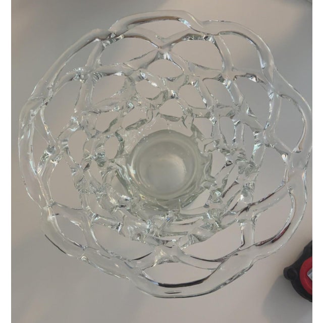 Mid-Century Murano style lattice blown glass bowl