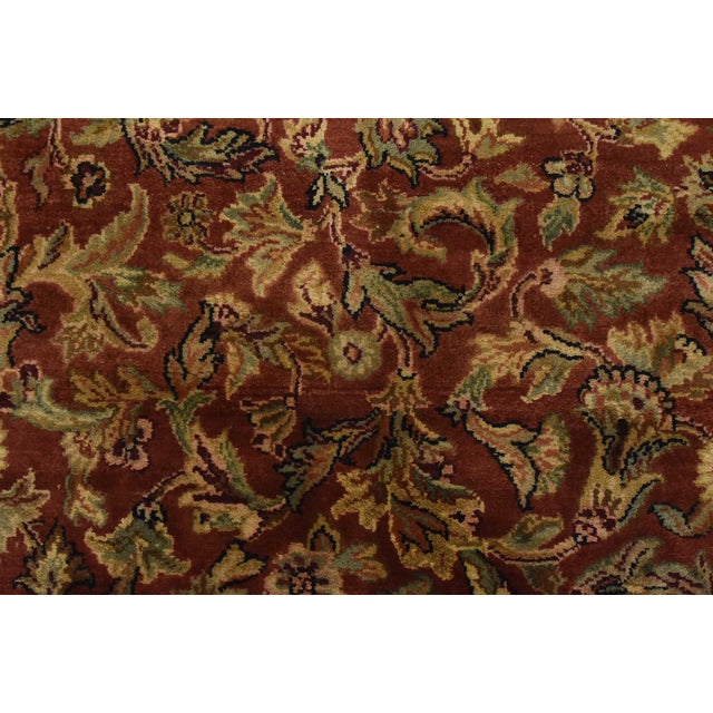 Red Agra Runner 4’1” X 11’11” Red Wool Traditional Hand-Knotted Oriental Rug For Sale - Image 8 of 13