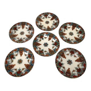 19th Century English Ironstone 9 Inch "Iberia" Plates- Set of 6 For Sale