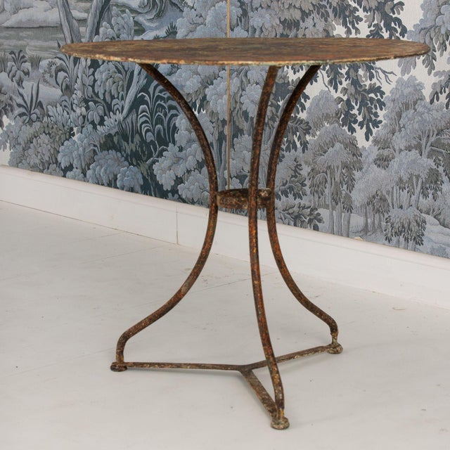 19th C. French Metal Guéridon Round Side Table in Original Patina For Sale - Image 15 of 17