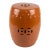 Vintage Italian Ceramic Garden Stool - Tangerine Glaze For Sale