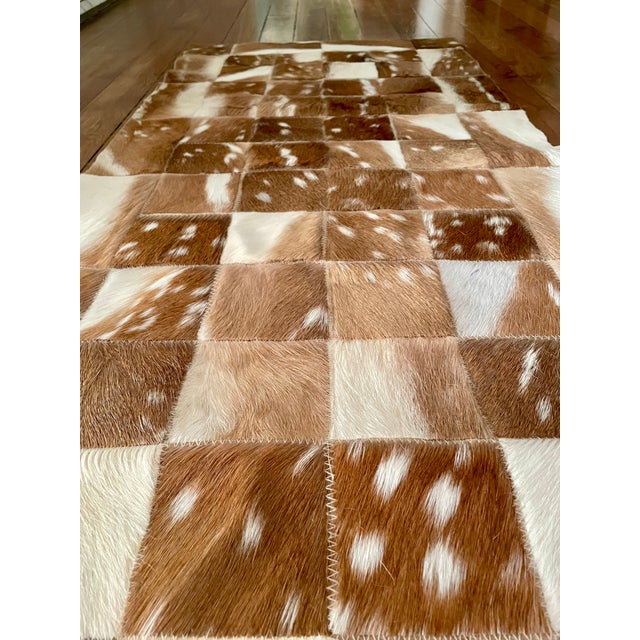Extra-Long Patchwork of Axis Deer Hair-on Hide Table Runner For Sale In Austin - Image 6 of 12