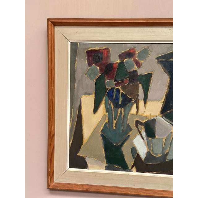 Sven Johansson, Cubist Still Life, 1960s, Oil Painting on Panel, Framed For Sale - Image 13 of 18