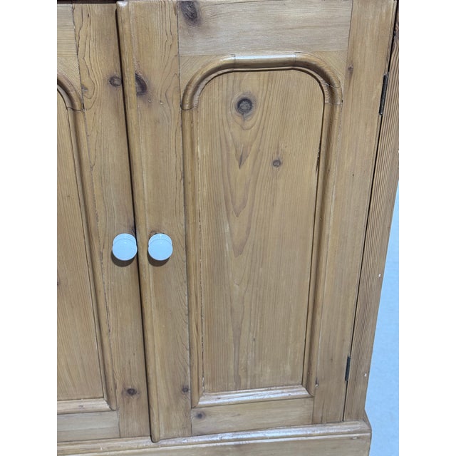 Antique Pine Two Door Cupboard From England For Sale - Image 9 of 18