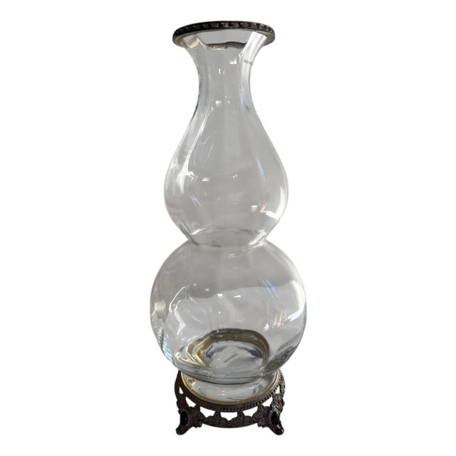 John-Richard Glass and Brass Vase For Sale