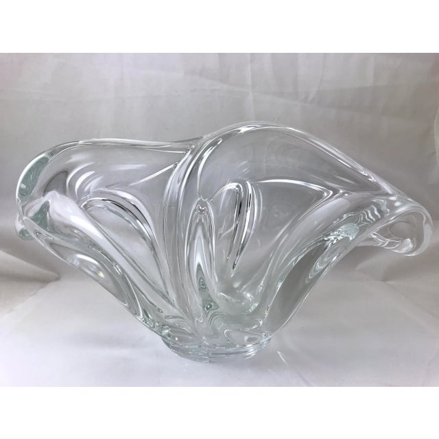Mid-Century Modern Mid-Century French Art Vannes Le Chatel Large Crystal Centerpiece/ Fruit Bowl For Sale - Image 3 of 7