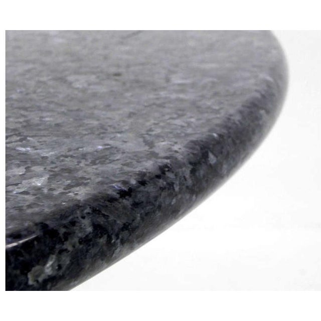 Metal Mid Century Modern Round Iridescent Granite Tulip Base Dining Center Table For Sale - Image 7 of 8