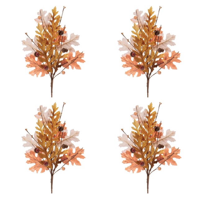 Rustic Harvest Oak Leaf Spray (Set of 4) For Sale - Image 3 of 3