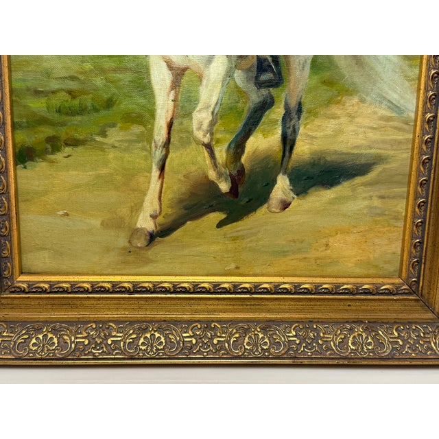Oil Portrait Painting Wild West Buffalo Bill William Frederick Cody on Grey Horse After Rosa Bonheur For Sale - Image 11 of 11