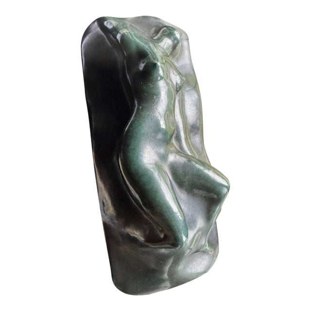 1926 Peter David Edstrom Art Deco Nude Ceramic Sculpture / Wall Plaque For Sale