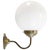 Metal French White Opaline Glass and Brass Bistro Sconce For Sale - Image 7 of 7