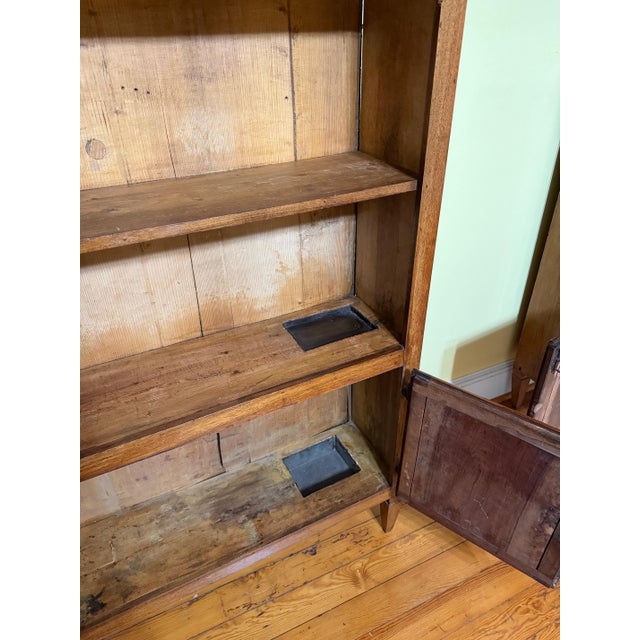 17th Century 17th Century Bolognese Walnut Bookcase With Original Wire, Fabric Panels, Hidden Compartments & Working Locks For Sale - Image 5 of 14