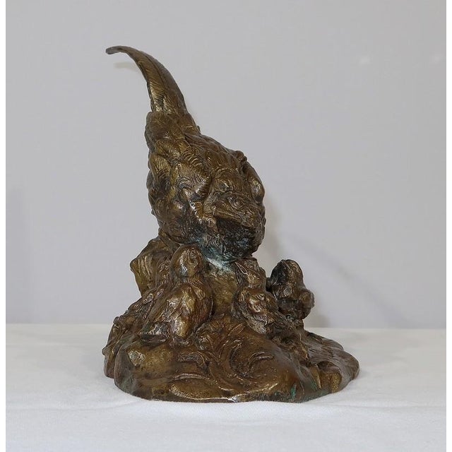 Vilavan, Pheasant and Her Young, Early 20th Century, Bronze For Sale - Image 12 of 18