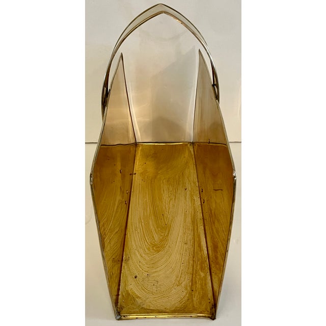 Italian 1970's Maria Pergay Style Italian Brass Magazine Rack For Sale - Image 3 of 7