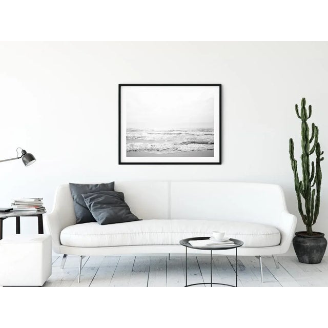 Contemporary Minimalist Coastal Art Print, 45 X 30" Black and White Fine Art Photography Print, 'Gulf Spray' Monochrome Florida Art For Sale In Boston - Image 6 of 8