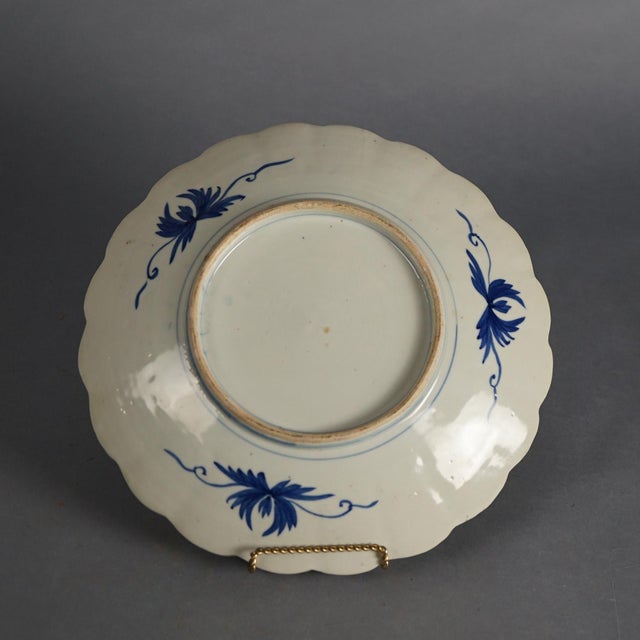 Antique Japanese Imari Charger with Garden Flowers, Circa 1920 For Sale - Image 6 of 6