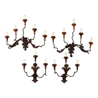 Iron and Sheet Metal Appliques, Set of 4 For Sale