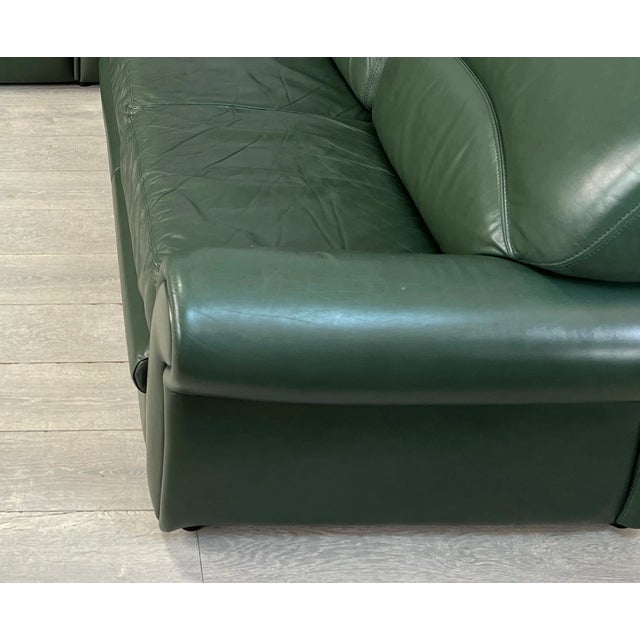Vintage Dutch Green Leather Sofas – A Pair For Sale - Image 4 of 7