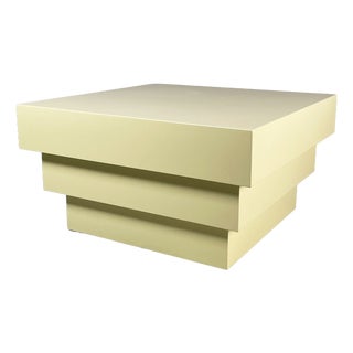 Modern Italian Coffee Table in Light Yellow Wood, 1980s For Sale