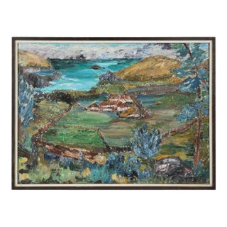 Looking Down at the Ranch, Abstract Expressionist Landscape by Alma B. Leamey For Sale