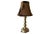 Gustavian Style Solid Brass Lamp With Brown Velvet Shade For Sale