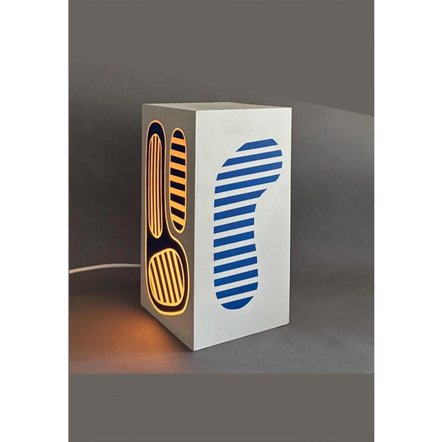 Blue Table Light in Plastic and Wood by Schiepan For Sale - Image 8 of 13