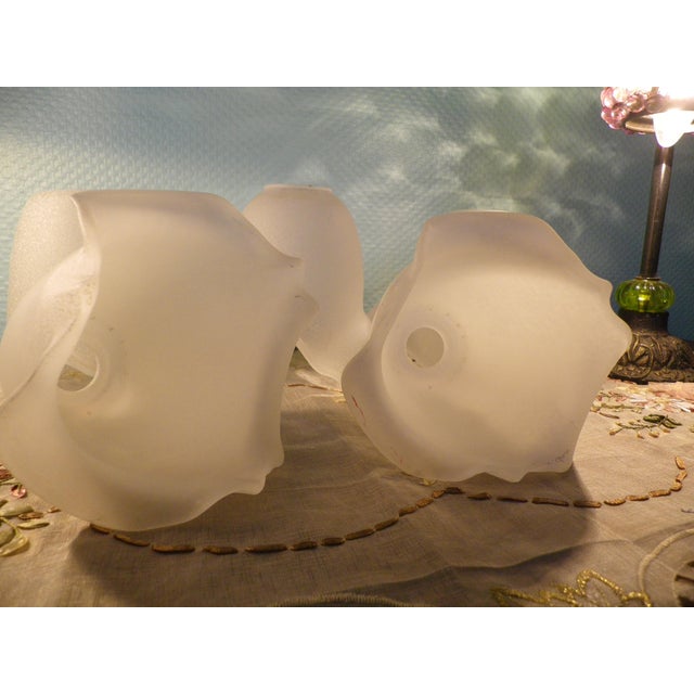 Five-Shade Chandelier in Frosted White Glass, 1970s For Sale - Image 11 of 18