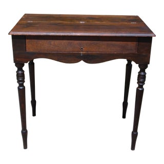Antique Walnut Art Deco Flip Top Writing Spinet Desk Sofa Table Console For Sale