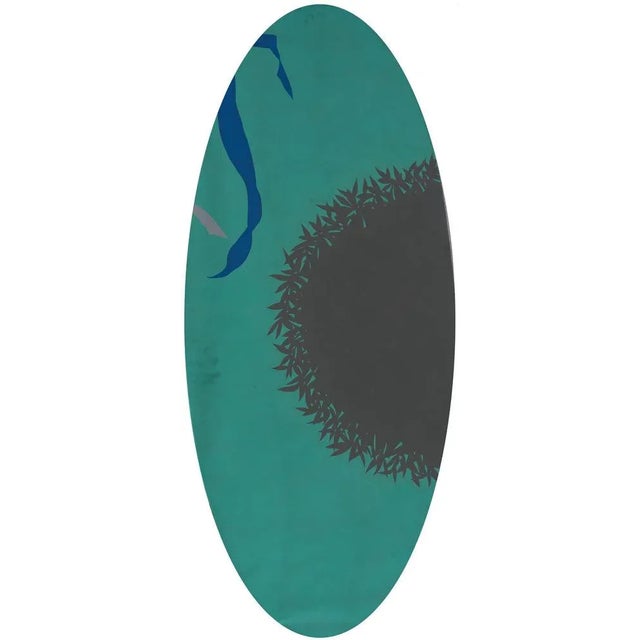 Triptych realized by Giuseppe Salvatori in 1990 on oval canvases. Dimensions: 140x60 / 140x70 / 140x60 cm. Signed, dated...