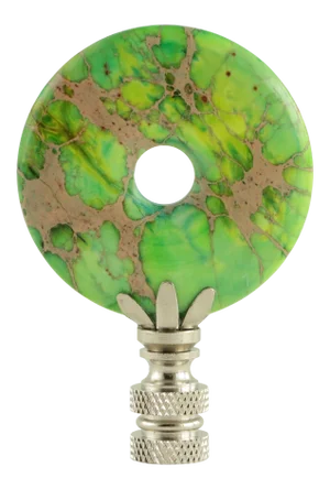 Chartreuse Green Sea Sediment Jasper Stone Lamp Finial