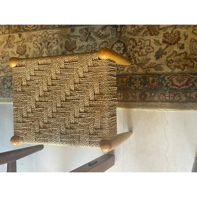 Mid-Century Modern Mid 20th Century Modern Danish Cord Foot Stool For Sale - Image 3 of 4