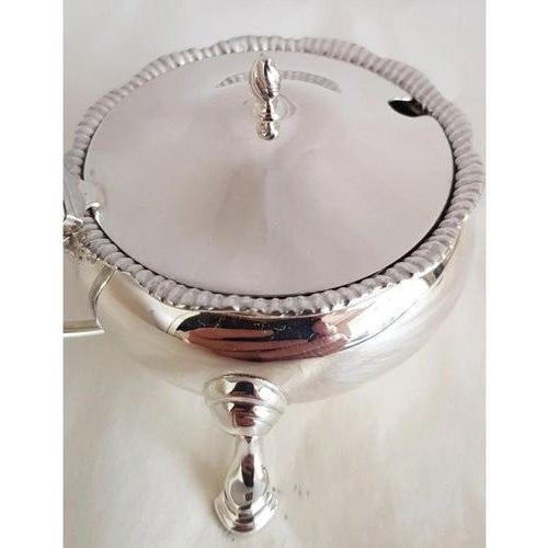 Sterling Silver Mustard Pot and Spoon from Edward Barnard & Sons, London, 1960, Set of 2 For Sale - Image 4 of 18
