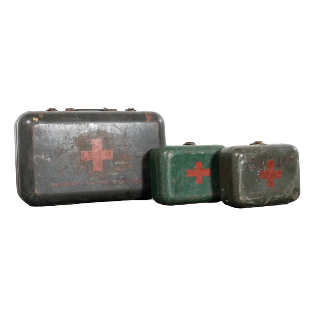 Vintage Hungarian Army First Aid Boxes, 1960s, Set of 3 For Sale