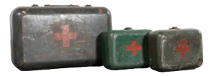 Vintage Hungarian Army First Aid Boxes, 1960s, Set of 3