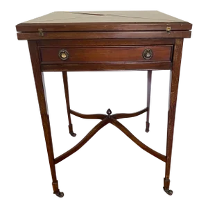 Antique Edwardian English Mahogany Envelope Game Table
