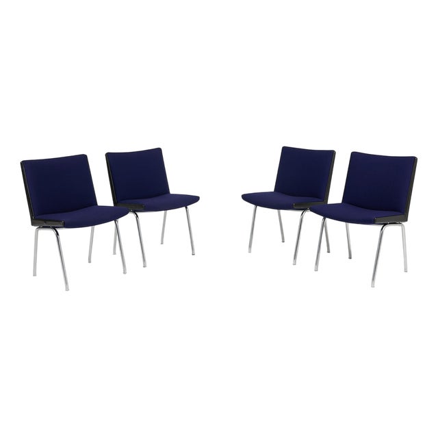 Vintage Airport Chairs by Hans J. Wegner, Set of 4 For Sale