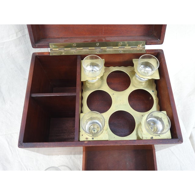 Mid-Century Modern Mid-Century Mahogany Tantalus Set- 6 Pieces For Sale - Image 3 of 11