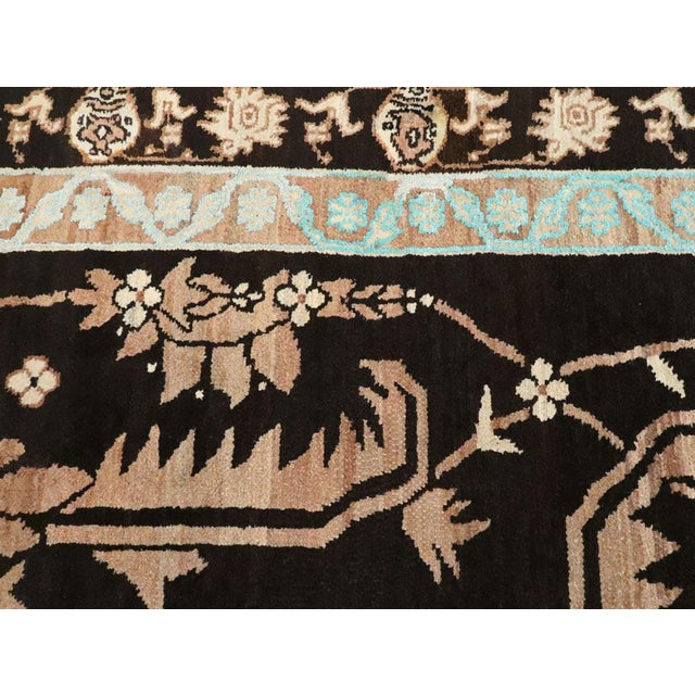 Black Galerie Shabab Collection Mid-20th Century Indian Cotton Agra Carpet For Sale - Image 8 of 10