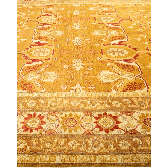 Solo Rugs Eclectic, One-of-a-Kind Hand-Knotted Area Rug in Yellow, 9' 1" x 11' 10" For Sale - Image 4 of 8