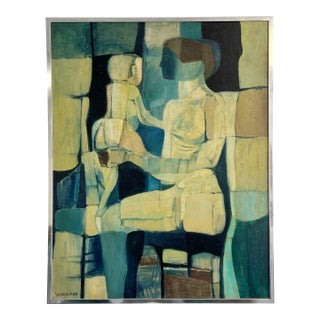 Abstract Cubist Oil Painting by Scornavacca For Sale