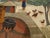 Vintage African Tapestry, Handwoven Wool, Village Life Scenes, Ivory & Blue, 4x5 For Sale - Image 10 of 10