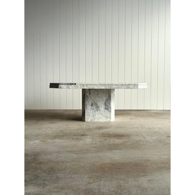 Italian Carrara & Bardiglio Marble Inlay Coffee Table, 1970s For Sale - Image 4 of 15