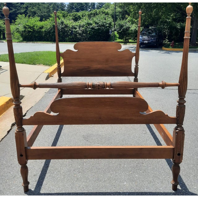 1940s 1940s Federal Style Pale Mahogany Full Size Bed For Sale - Image 5 of 9